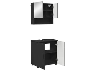 Ensemble de mobilier de salle de bain 2 pièces noir cf64240