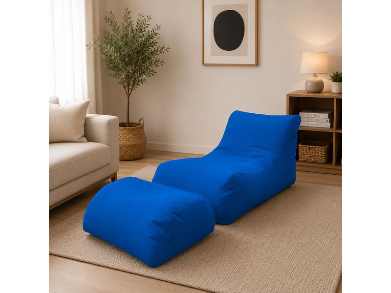  Pouf alton, forme fantaisie, 120x80x60h cm bleu Alton - Conforama B