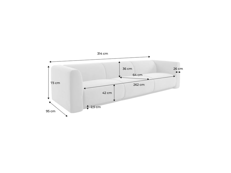 Canapé 4 places tissu terracotta - kosmo - Conforama D