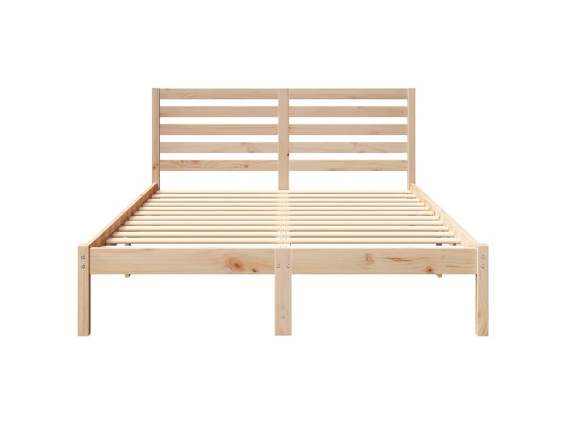  Lit double- lit adulte -  cadre de lit avec tête de lit marron 120 x 190 cm pin massif  - Conforama D