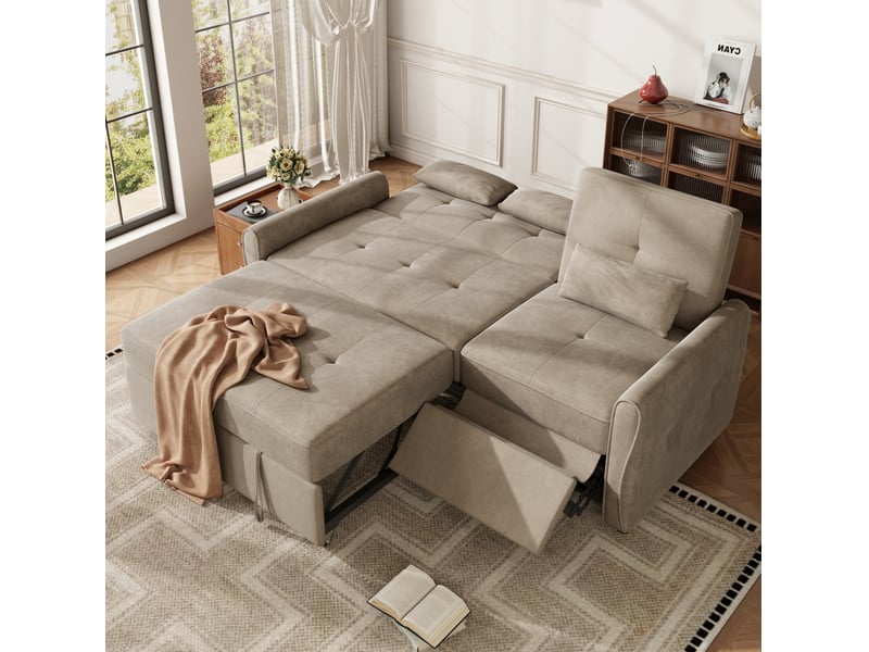  Canapé-lit 3 places convertible, dossier réglable et assise coulissante homvra  - Conforama C