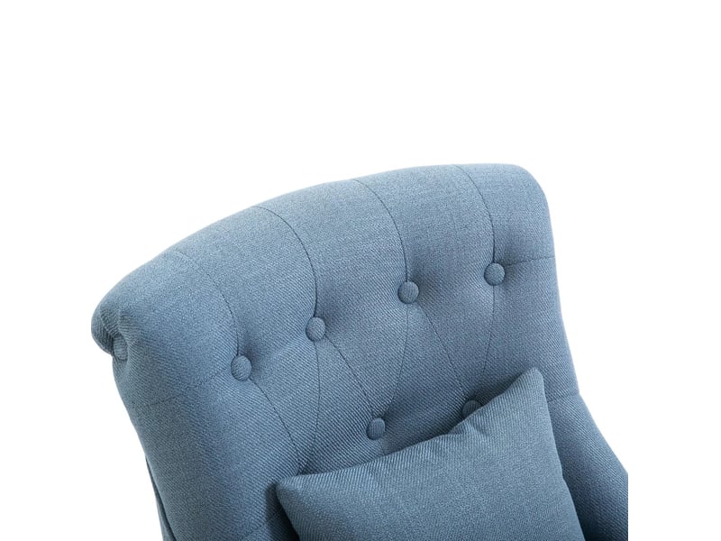  Fauteuil relax en lin bleu 52,5 x 69 x 77 cm cravdom  - Conforama C