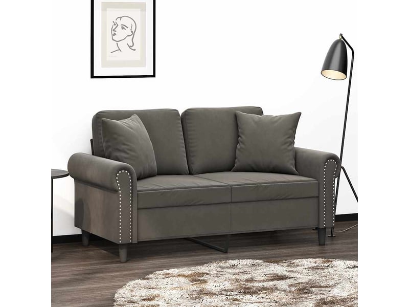  Lot de 2 coussins décoratifs gris foncé 40x40 cm velours cf60869  - Conforama B