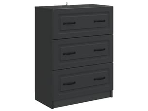 Armoire de rangement bureau, armoire à tiroirs 66 x 34,5 x 87 cm bois d'ingénierie noir