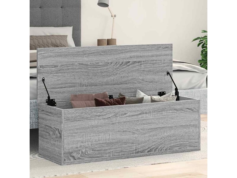  Boîte de rangement, coffre de rangement sonoma gris 102x35x35 cm bois d'ingénierie  - Conforama B