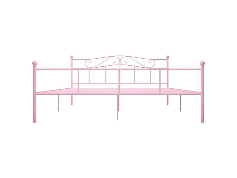  Lit double- lit adulte -  cadre de lit rose métal 200x200 cm  - Conforama B