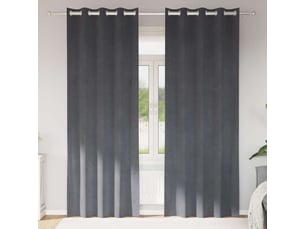 Lot de 2 rideaux, rideaux de fenêtre gris clair 140 x 245 cm velours cf44052