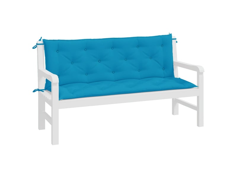  Lot de 2 coussins de banc de jardin, coussins d'assise bleu clair tissu oxford cf58637  - Conforama D