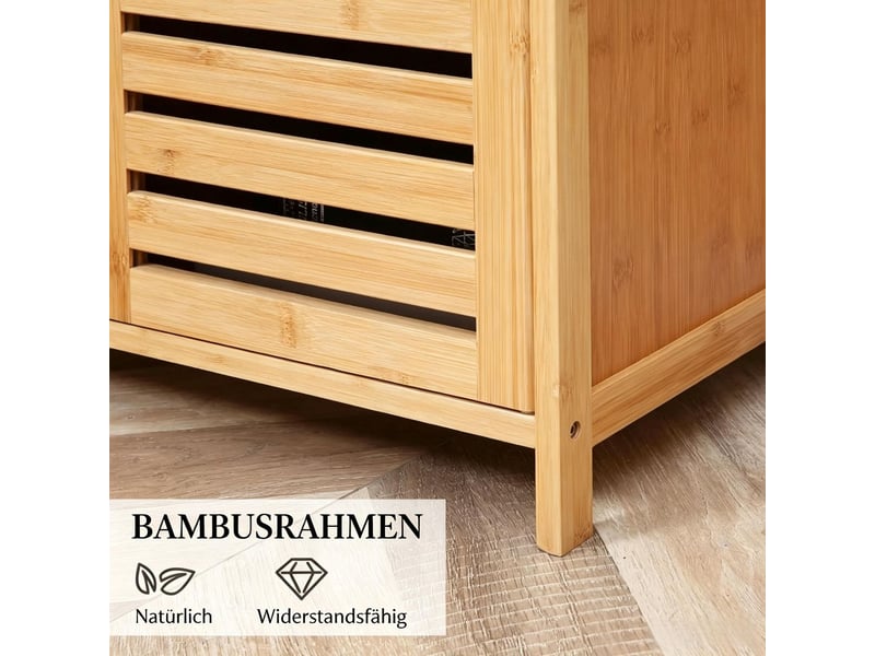 Meuble à chaussures design moderne portes à lamelles grand rangement meuble polyvalent  - Conforama E