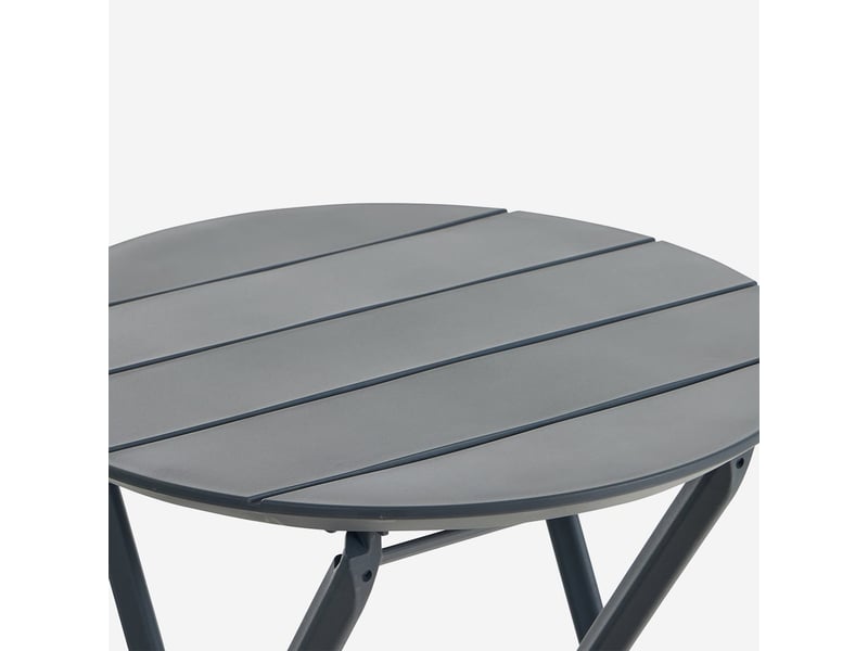 Petite table ronde pliante pour extérieur et intérieur 60 cm cervinia - anthracite - Conforama D