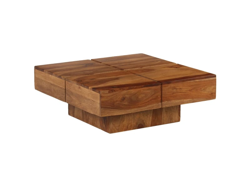  Table basse | table d'appoint salon 80x80x30 cm bois d'acacia massif  - Conforama E