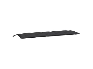 Coussin de banc de jardin, coussin d'assise noir 180x50x7 cm tissu oxford cf52779