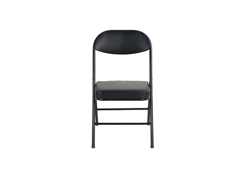 Lot de 4 chaises pliantes en similicuir pu noir, structure en acier W3050P415538 - Conforama B