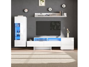 Meuble tv coloris blanc 170 cm <strong>MIVRAY </strong> <strong></strong>