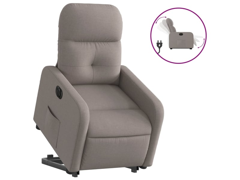 Fauteuil inclinable électrique, fauteuil relax salon taupe tissu shl85456 - Conforama A