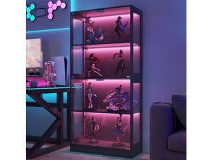 Vitrine coloris noir 4 étagère(s) MODENUIT   - 80 cmx170 cm