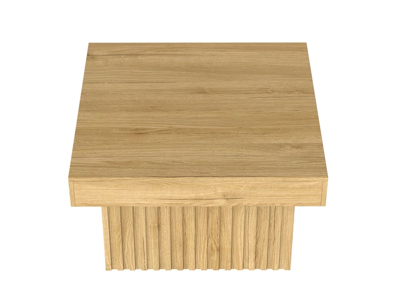  Élégante table basse en bois avec plateau en contreplaqué et piètement en mdf – design moderne, robuste et polyvalente, idéale pour le salon, la salle à manger et le bureau – 79 x 79 x 46 cm  - Conforama D