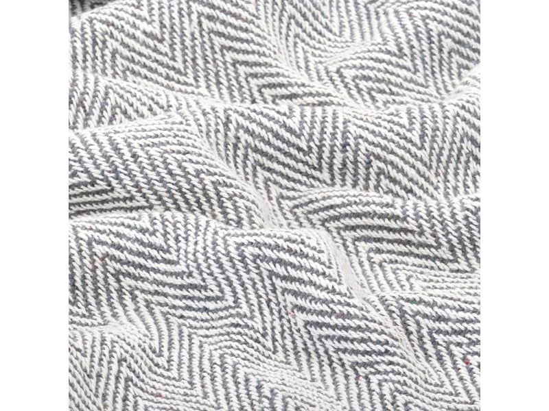 Couverture coton à chevrons 125x150 cm gris - Conforama E