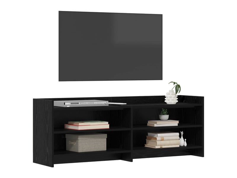  Meuble tv - banc tv - meuble de rangement 135 x 33 x 47 cm chêne noir bois d'ingénierie  - Conforama C