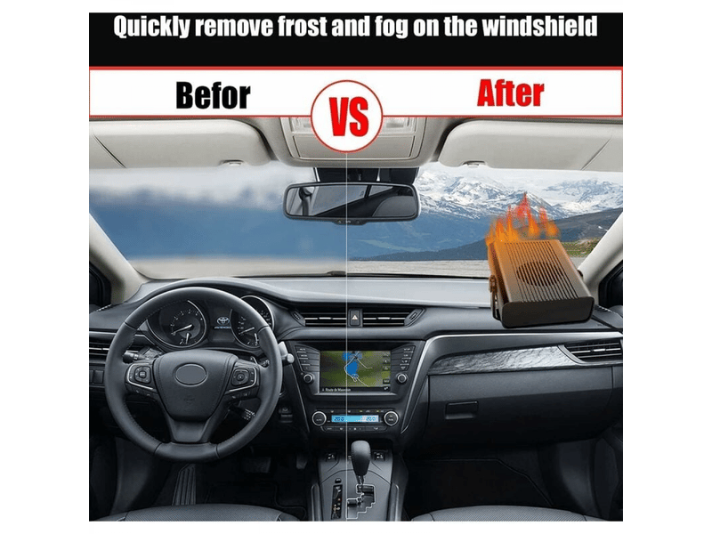  Chauffage de voiture 2 en 1 12v 150w dégivreur de pare-brise portable à dégivrage rapide et rotatif à 360 degrés avec prise allume-cigare (noir, multicolore - xlh-zls-005854mf XLH-ZLS-005854MF - Conforama D