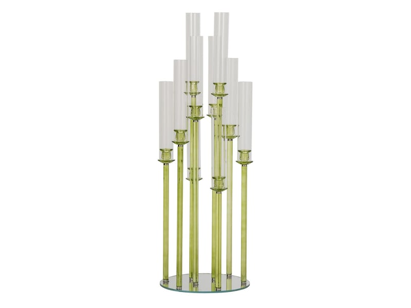 Chandelier 8 tiges en cristal wendy 120cm vert  - Conforama A