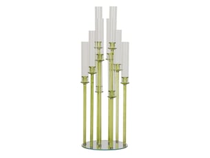 Chandelier 8 tiges en cristal wendy 120cm vert