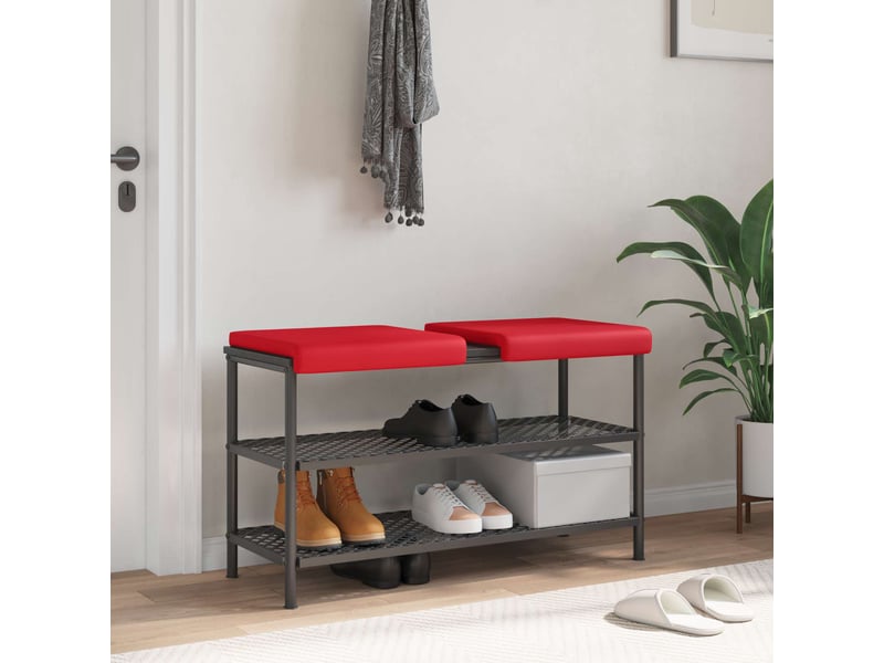 Lot de 2 coussins de banc, coussins d'assise, coussins pour chaisecanapé simili cuir rouge profondeur 35 cm cf52497 - Conforama B