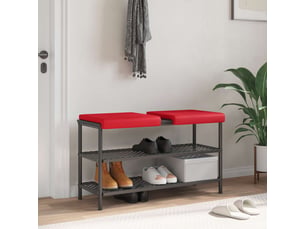 Lot de 2 coussins de banc, coussins d'assise, coussins pour chaisecanapé simili cuir rouge profondeur 35 cm cf52497