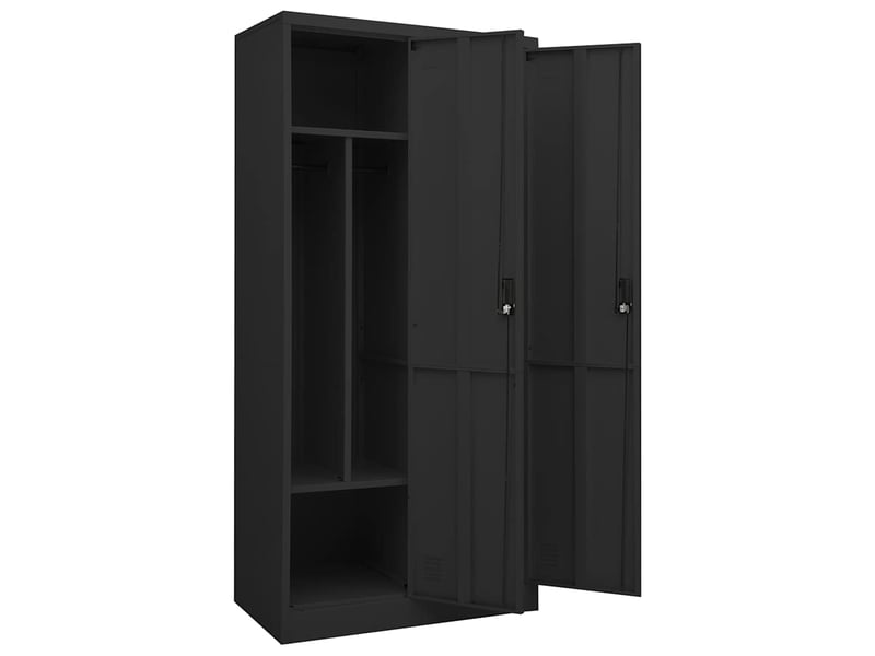 Garde-robe chambre, armoire de rangement anthracite 80x50x180 cm acier  - Conforama E