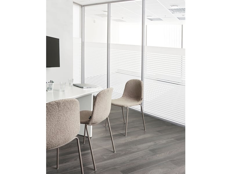  Lot de 2 chaises de conférence loma bouclé taupe  - Conforama B
