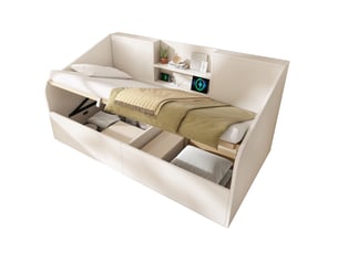 Lit coffre 90x200 cm OKWISH coloris blanc