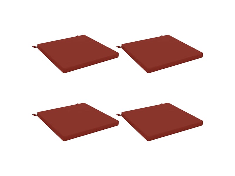 Lot de 4 coussins de siège, coussins d'assise soest 100 % polyester rouge cf60499 - Conforama A