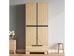 Buffet 4 porte(s)  1 tiroir(s) <strong>REDOM</strong> <strong></strong> - 80 cm coloris naturel 
