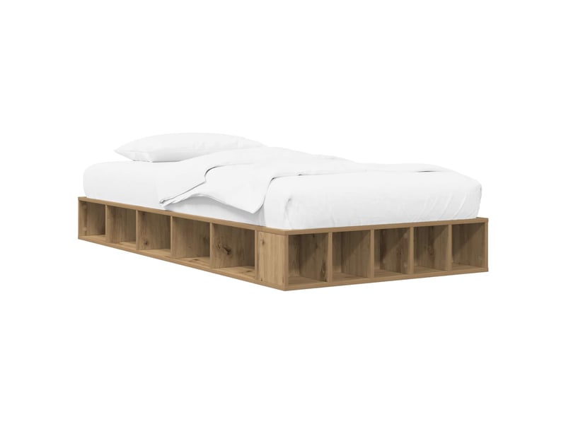  Lit simple- lit adulte -  cadre de lit avec rangement chêne artisanal 80 x 200 cm  - Conforama A