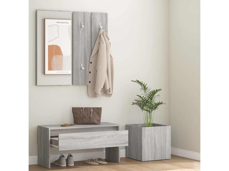  Ensemble de meubles de couloir sonoma gris bois d'ingénierie shl46137  - Conforama C