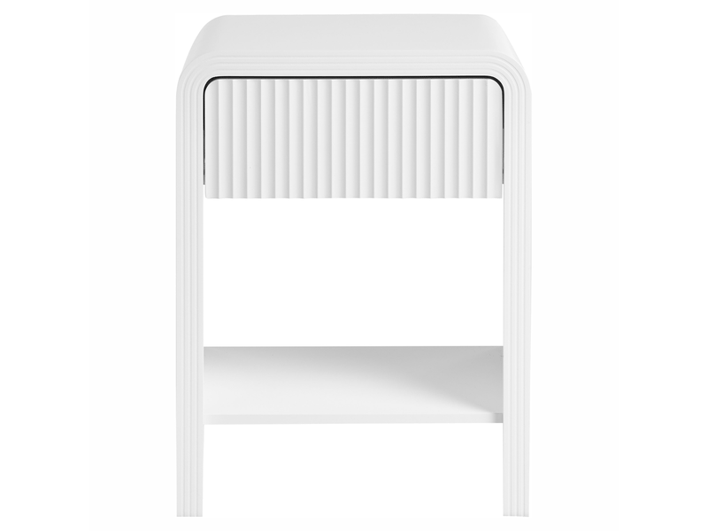  Table de nuit à 1 tiroir charleville blanc  - Conforama D