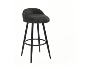 Tabouret de bar avec dossier 36,5 x 40 x 78,5 cm – anthracite – repose-pieds et patins réglables antidérapants