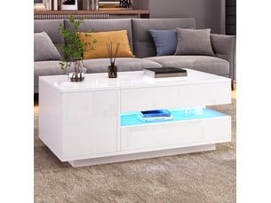 Table basse rectangulaire coloris blanc <strong>HAUSS SPOLE</strong> <strong></strong> - 50 cmx90 cm