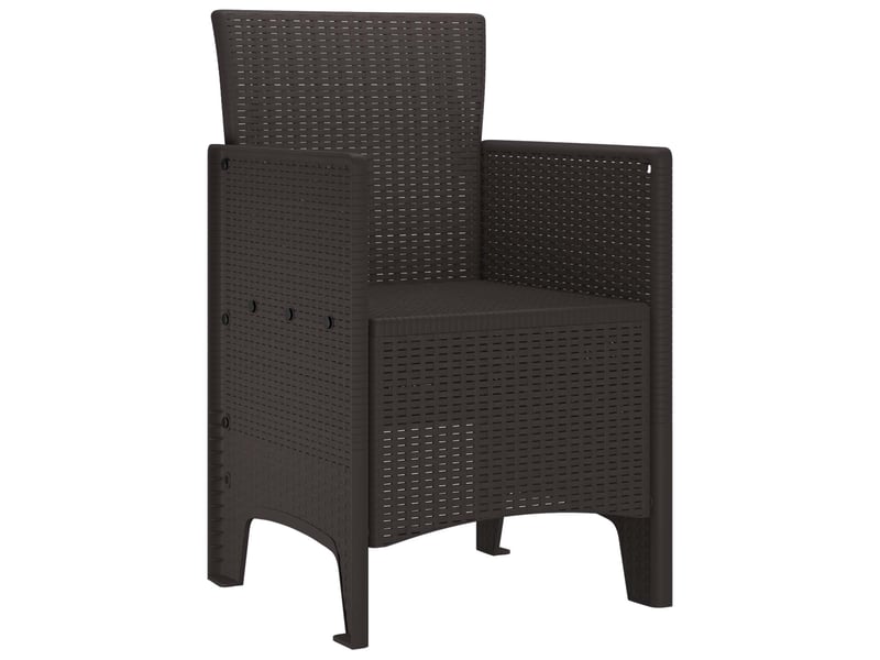  Lot de 4 chaises de jardin, chaises d'extérieur marron polypropylène cf30085  - Conforama A