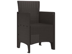 Lot de 4 chaises de jardin, chaises d'extérieur marron polypropylène cf30085