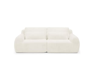 Canapé droit fixe ULTRA  2 places Tissu beige avec coffre de rangement