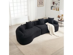Canapé modulable courbé 4 places - 4 places - design courbé moderne - chenille - modulaire - confortable