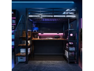 Lit mezzanine 140x200 cm MEUBLIV   coloris noir
