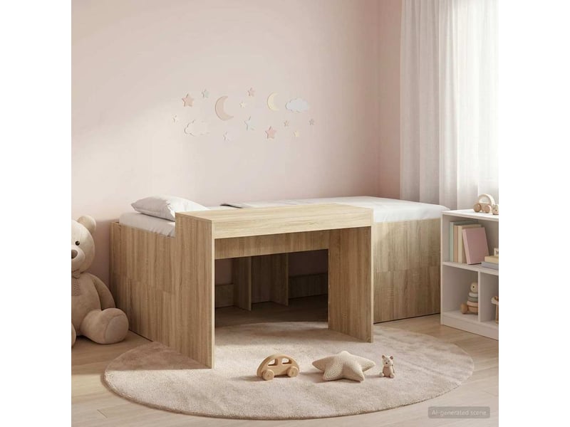  Lit haut pour enfants - lit jeune avec bureau chêne sonoma 80 x 200 cm  - Conforama B