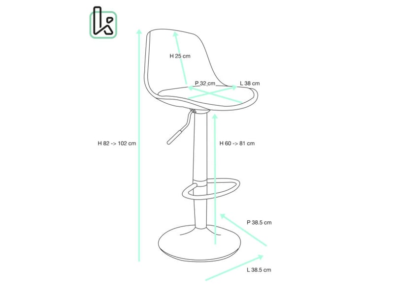  Lot de 2 tabourets de bar vintage réglables pivotants, assise simili cuir marron SIG+ noir marron  - Conforama R