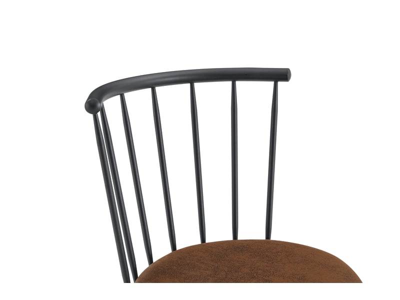  Tabouret de bar en métal et similicuir pu brun style windsor W3658P421606 - Conforama D