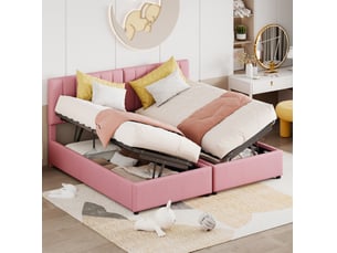 Lit coffre 180x200 cm BEAUNIV   coloris rose