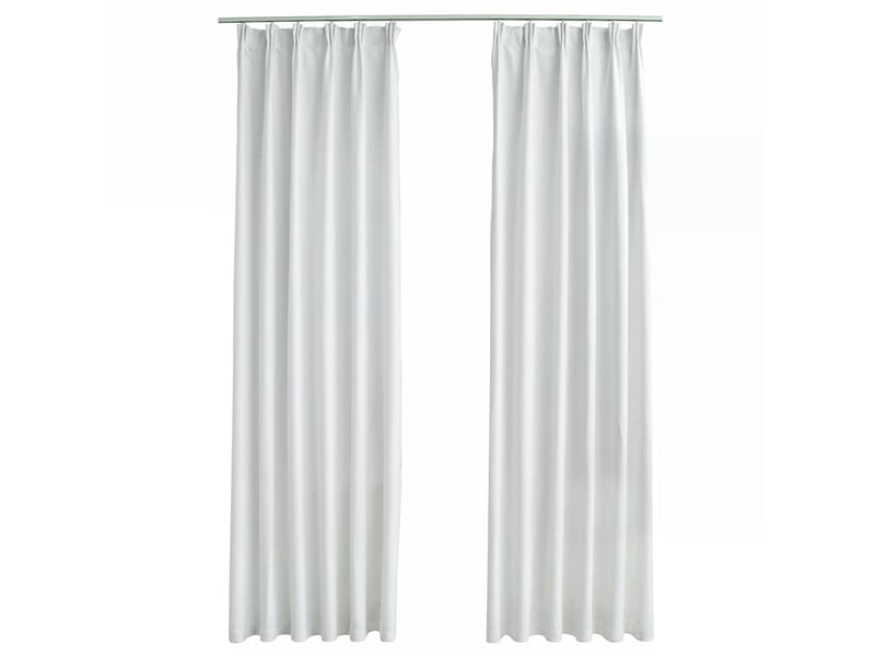  Lot de 2 rideaux occultants, rideaux black-out avec crochets blanc cassé 140x225 cm cf44871  - Conforama A
