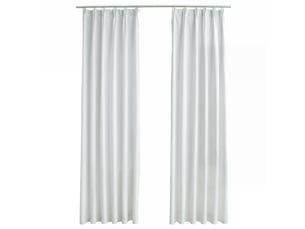 Lot de 2 rideaux occultants, rideaux black-out avec crochets blanc cassé 140x225 cm cf44871
