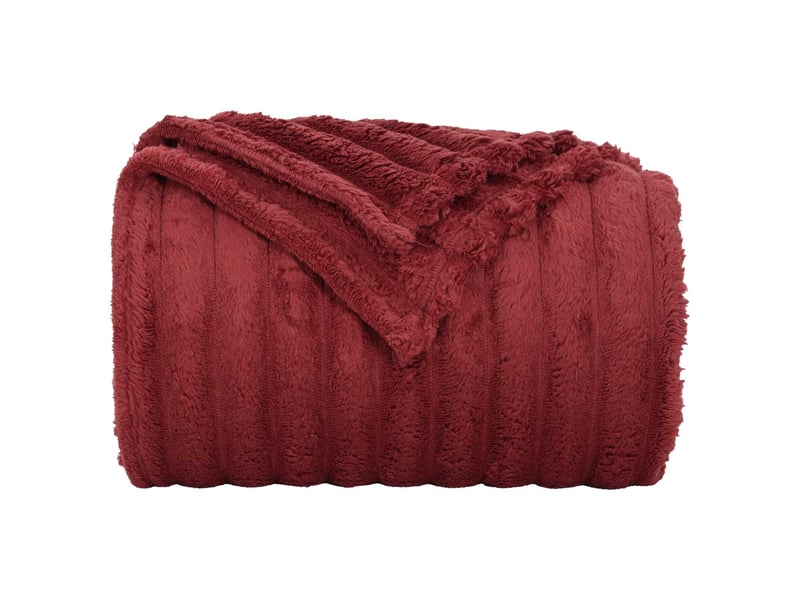  Plaid canapé bordeaux 150x130 cm 0.51 kg polaire  - Conforama D